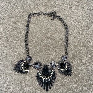 Elegant Black and Silver Statement Necklace